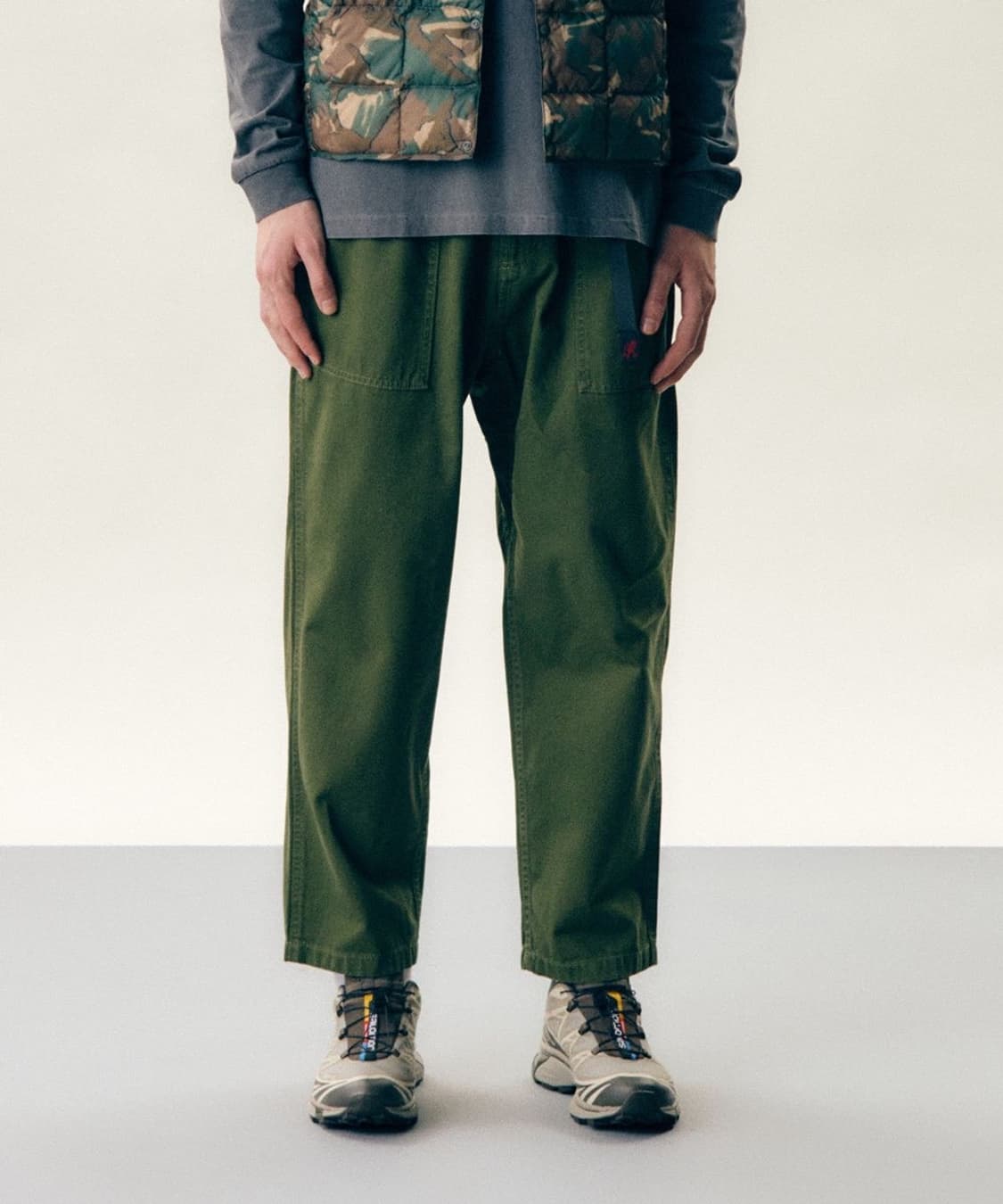 그라미치 루즈 테이퍼드 팬츠 바지 카키 S 상품이미지3