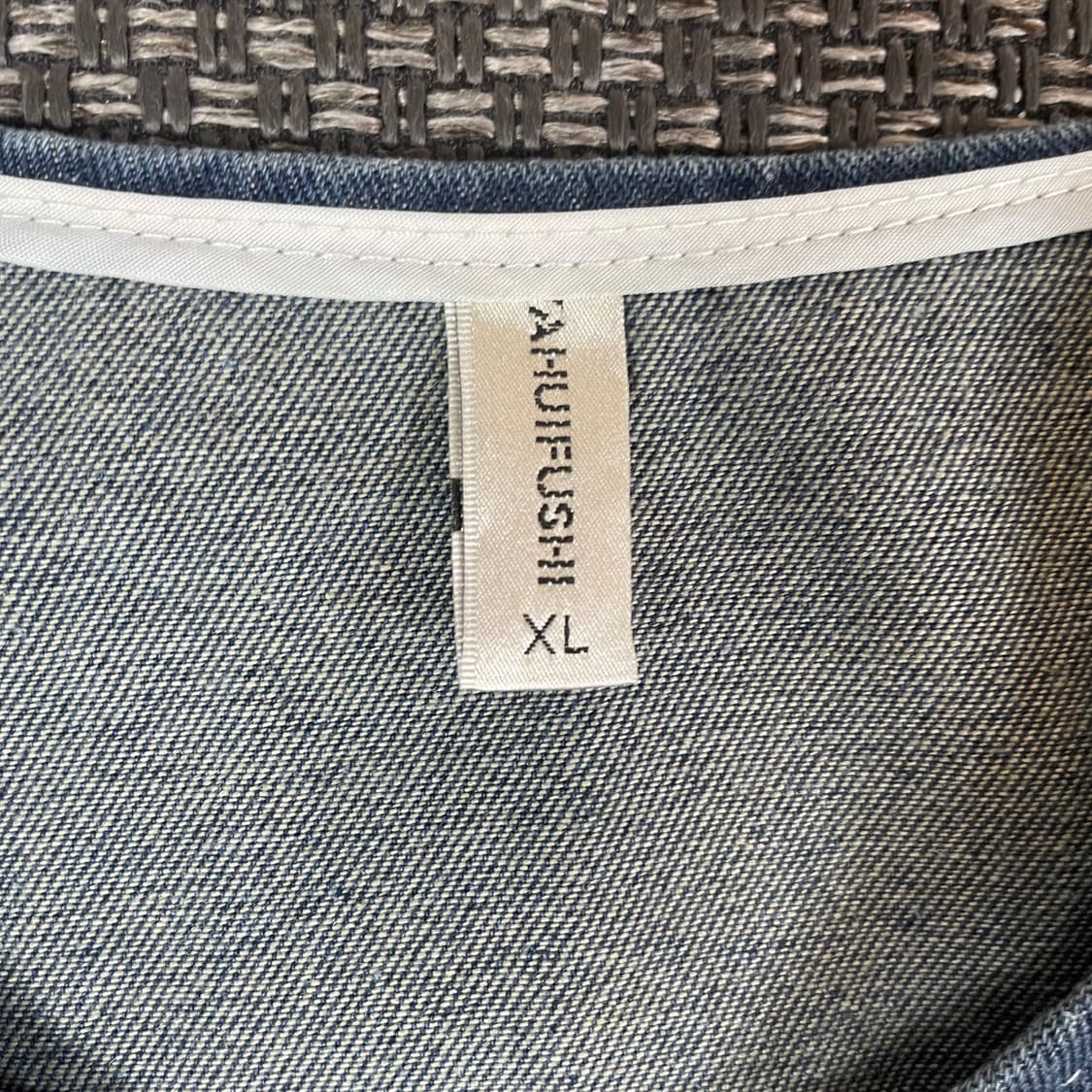 AHUIFUSHI 빈티지 노카라 데님 베스트 XL 상품이미지5