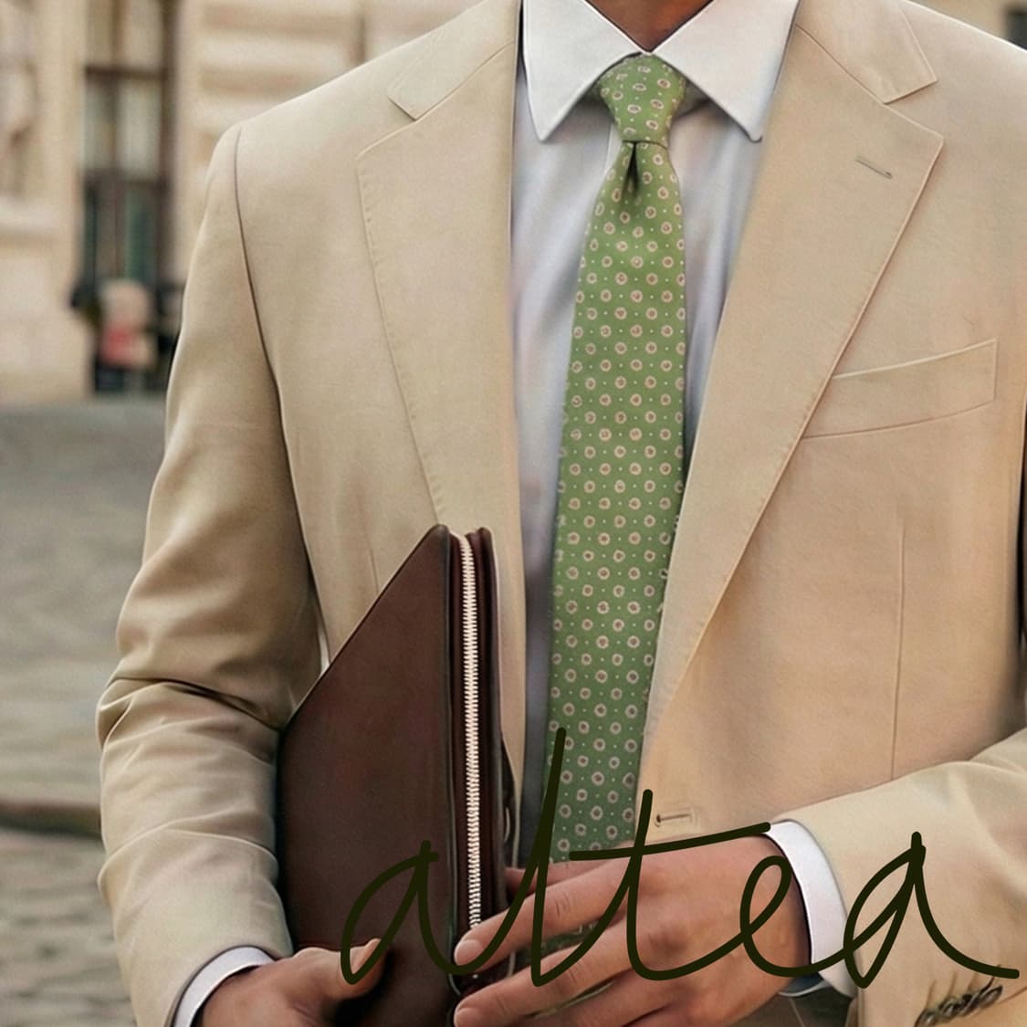 알테아 실크 그린 도트 넥타이 9.3cm A+등급 A19745
 상품이미지1