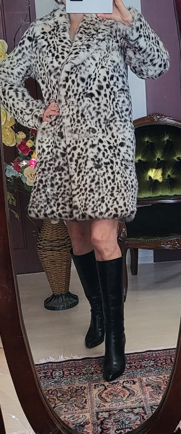 마쥬  레오파드 래빗 퍼 도깨비 유인나 님 코트. 퍼쟈켓  상품이미지1