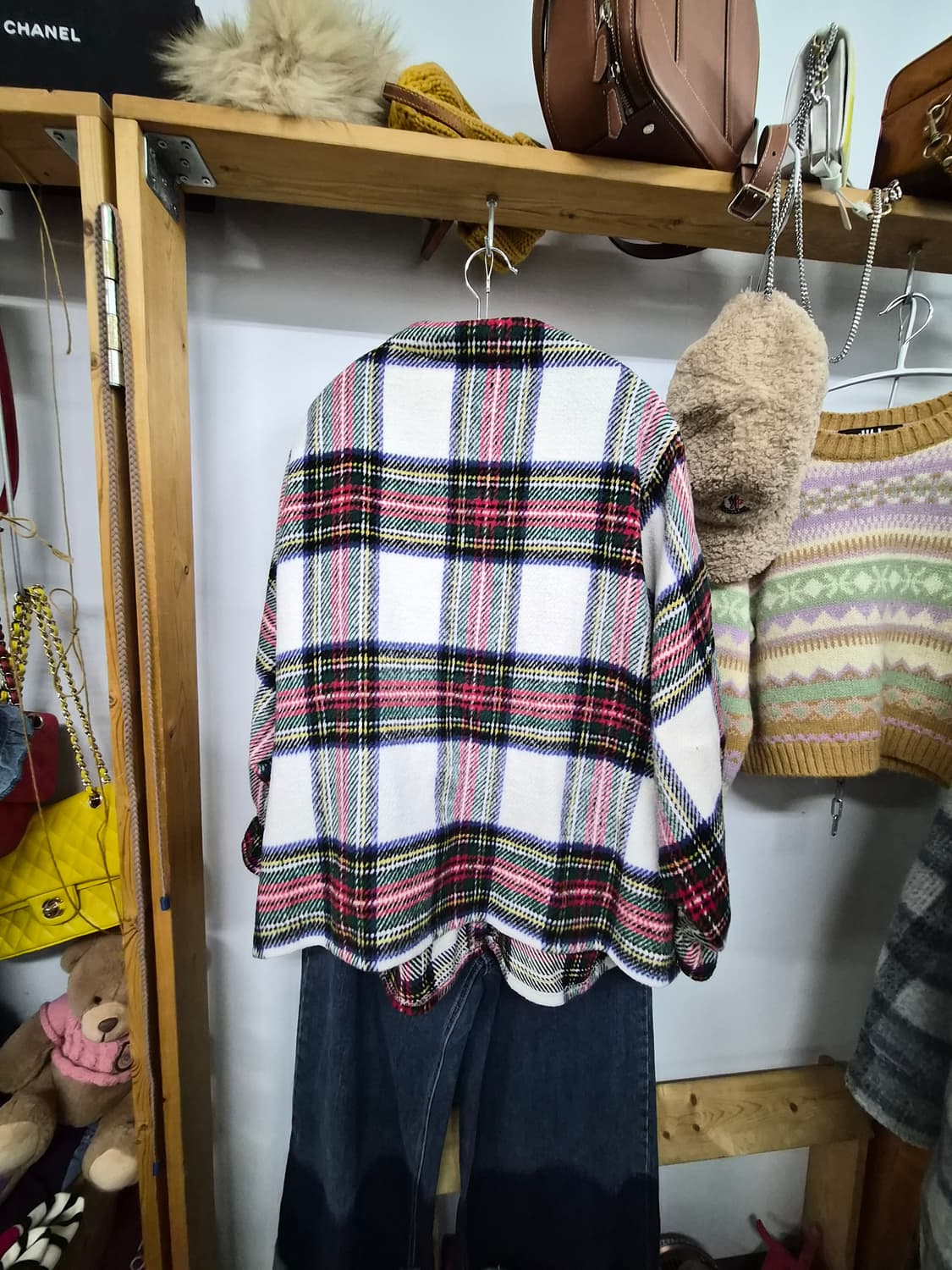 톰보이 배색 니트.  디자이너 와이드데님 상품이미지6