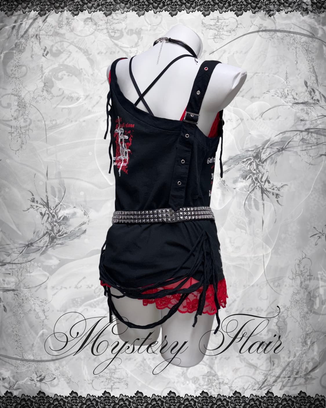 00s 레드 고스 펑크 그런지 나시 원피스 & 슬립 & 브라렛 상품이미지3