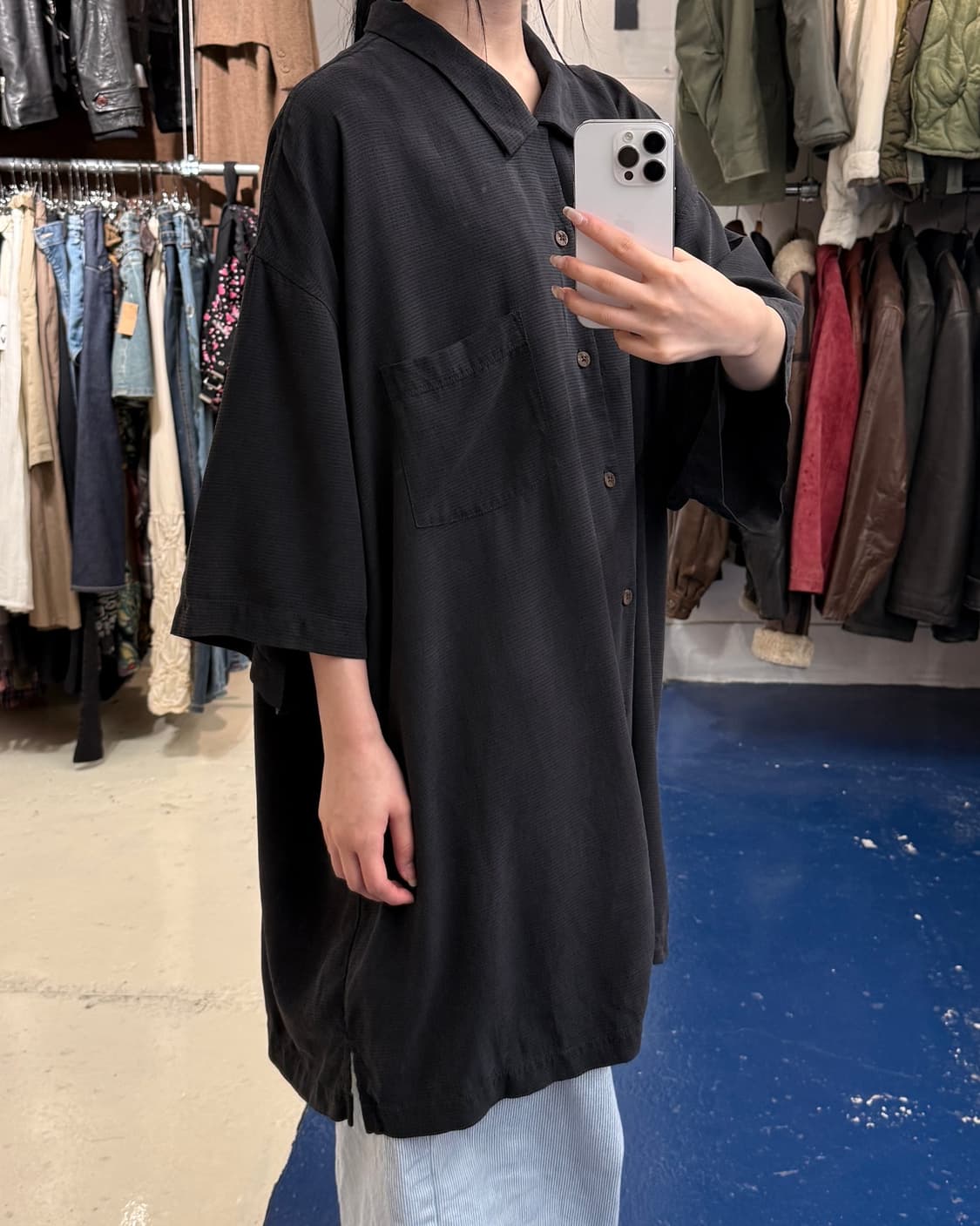 Tommy Bahama 포켓 블랙 반팔 셔츠 상품이미지2