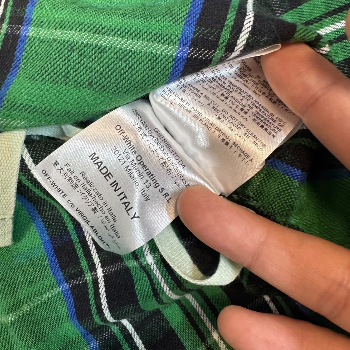 오프화이트 스프레이 플란넬 셔츠 made in ITALY (S)   상품이미지6