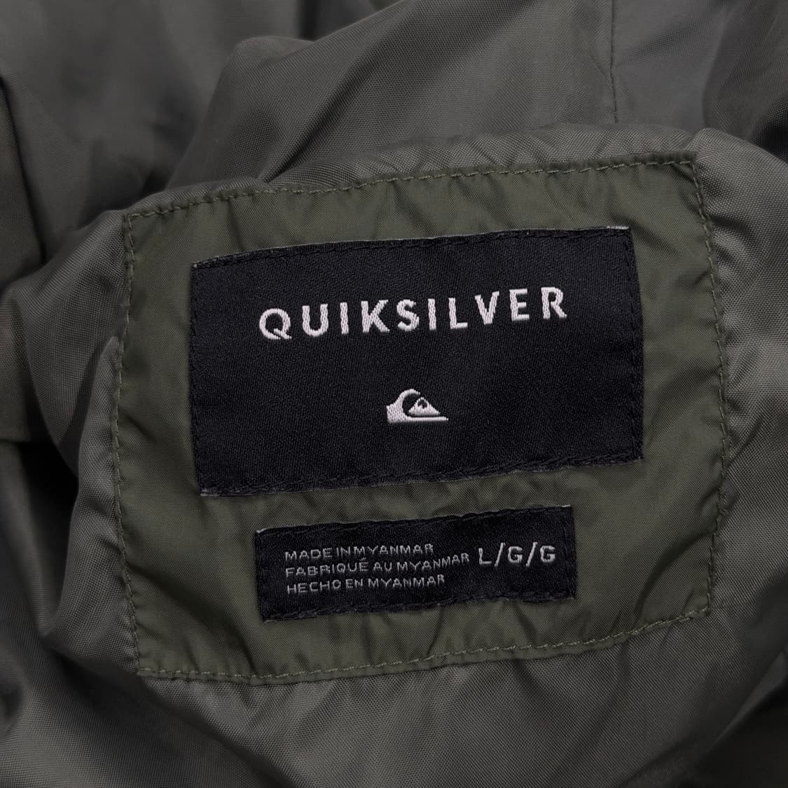 퀵실버 카키 그린 후드 경량패딩 자켓 L 상품이미지3
