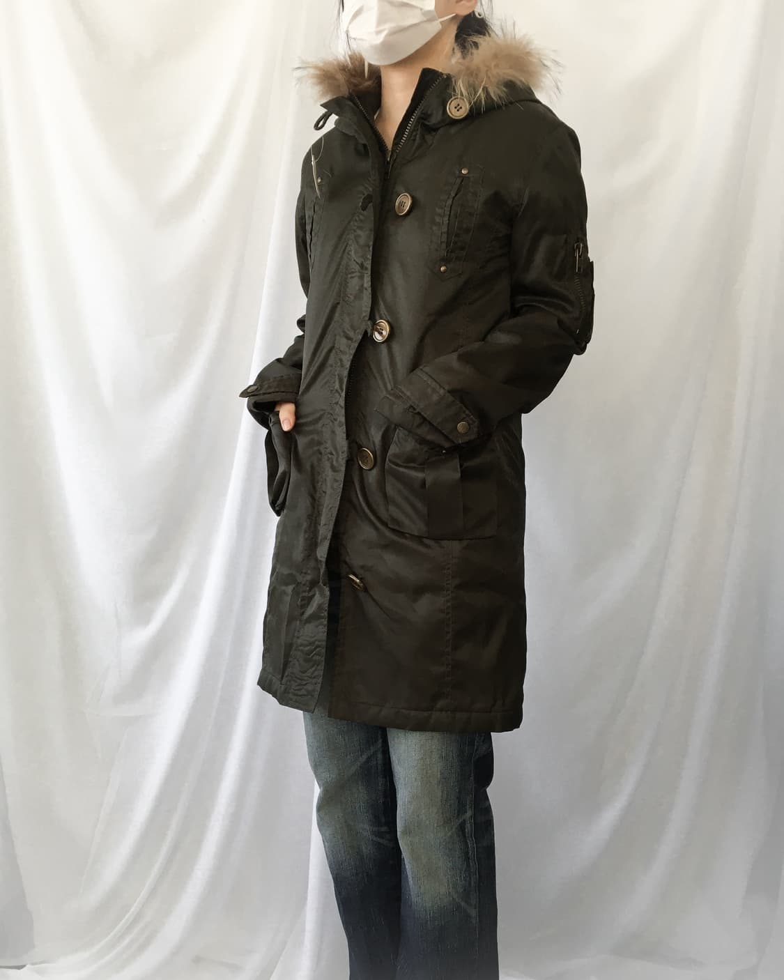 Fake fur hood filed jacket 상품이미지10