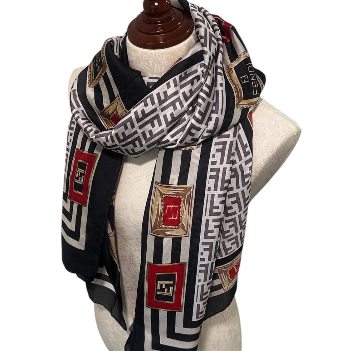 펜디 FF로고 패턴 실크 스카프 상품이미지2