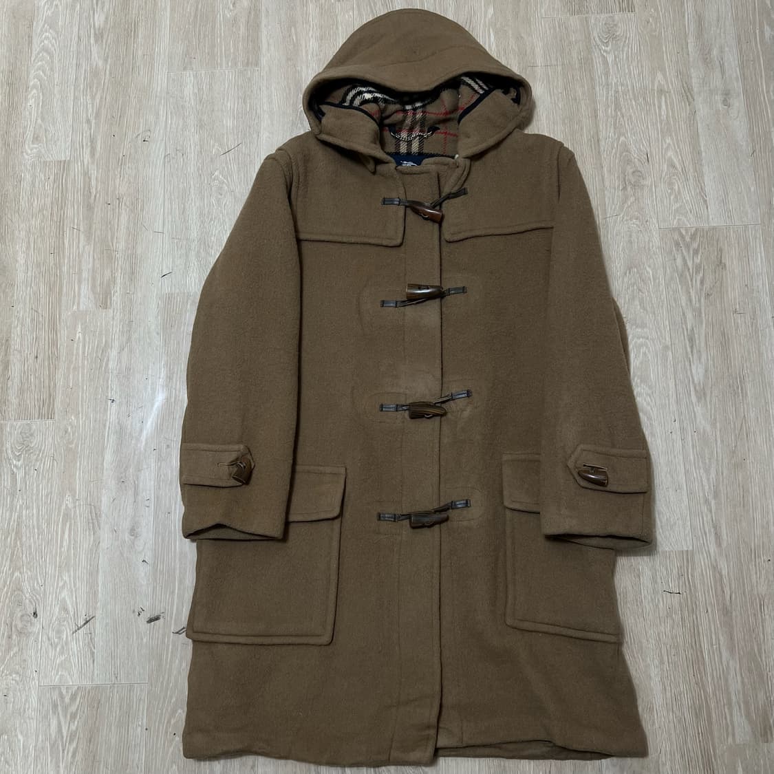 버버리 런던 노바체크 안감 더플 후드 떡볶이코트 L/100  상품이미지1