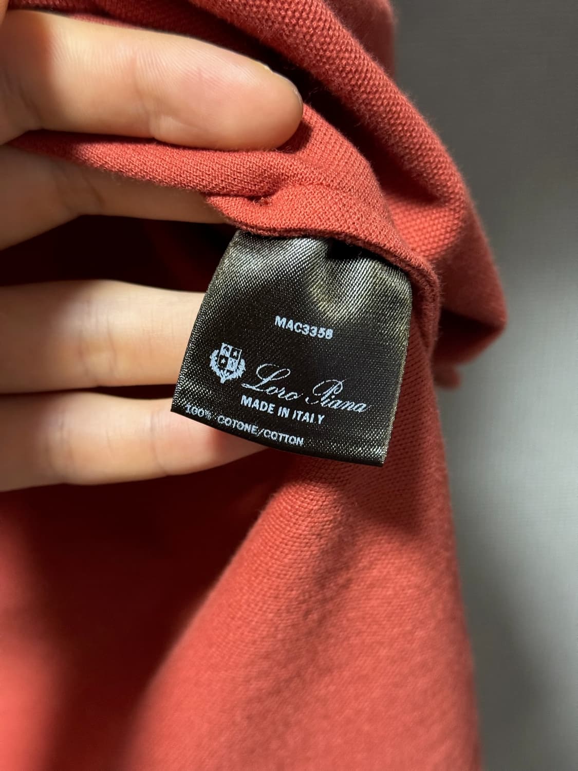 로로피아나 코튼 반팔 카라티셔츠 레드 L 상품이미지6