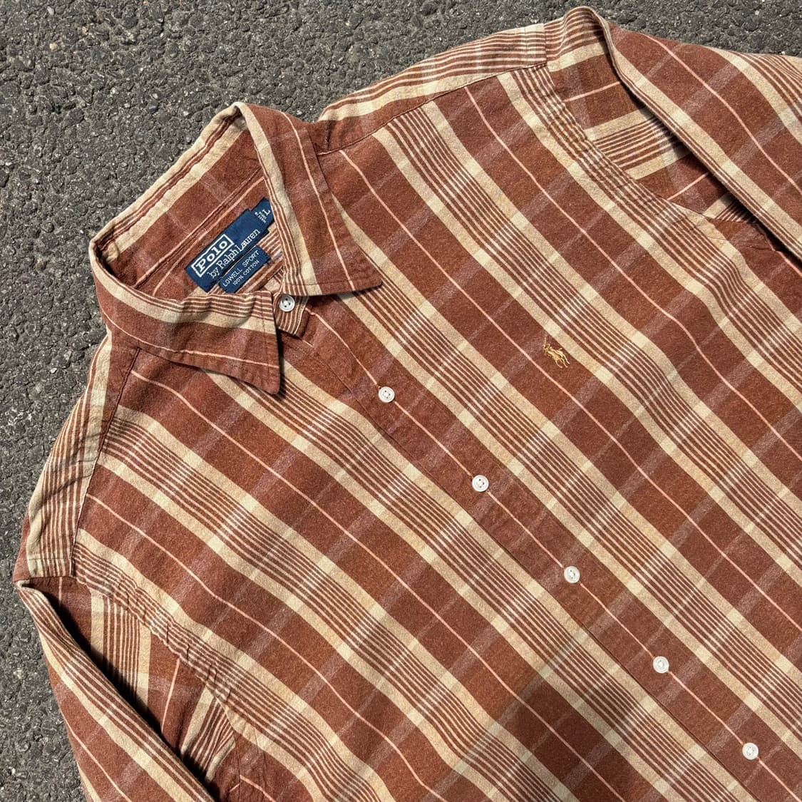 90년대 일본 폴로 랄프로렌 로웰 스포츠 체크 셔츠 상품이미지4