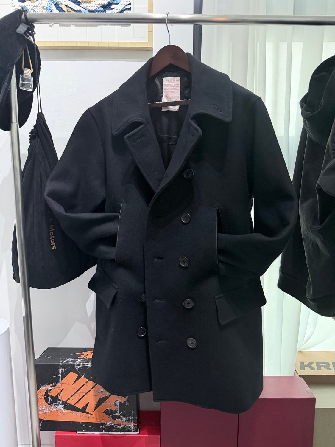 L) 24fw Niceness 나이스네스 mclagan 피코트 블랙 상품이미지1