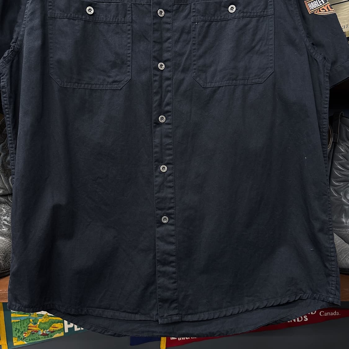 00s 할리데이비슨 Buell 뷰엘 리얼워크 코튼 메카닉 셔츠 N1189 상품이미지4