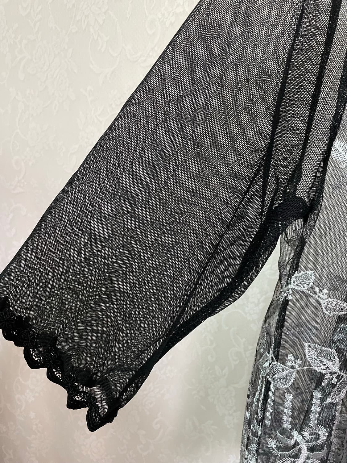     빈티지 플라워 자수 시스루 가디건 상품이미지7
