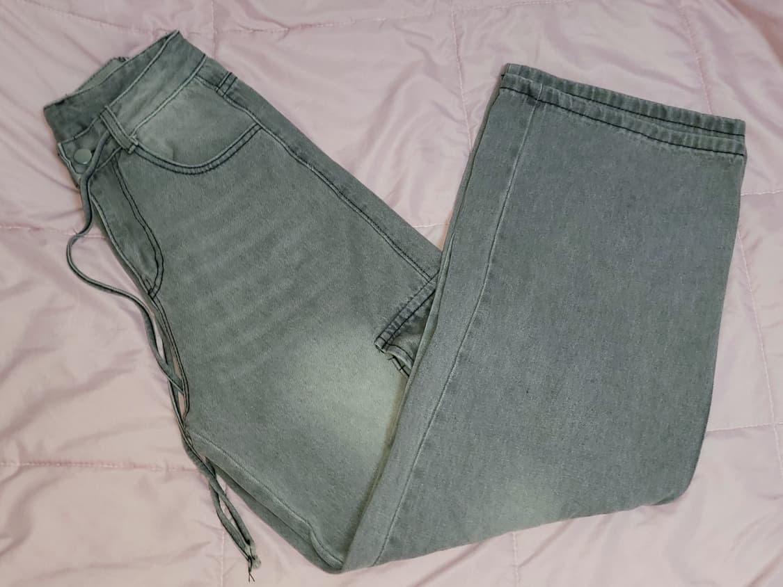 모디무드 빈티지 워싱 카고 롱 와이드 팬츠 그레이 S 상품이미지4