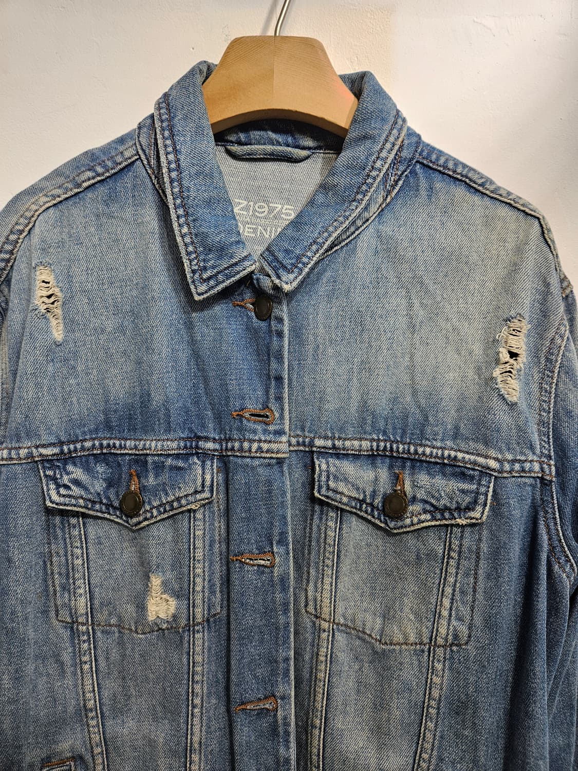 자라(ZARA) 데미지 워싱 청자켓  상품이미지5