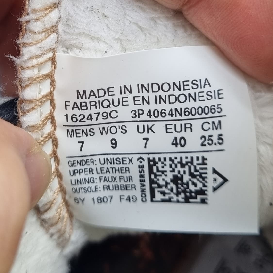 컨버스 안감털 가죽 하이탑 255 상품이미지6