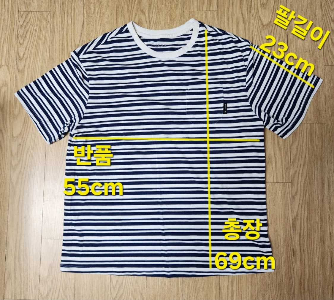 게스(GUESS) 스트라이프 포켓 반팔 티셔츠 XL 상품이미지7