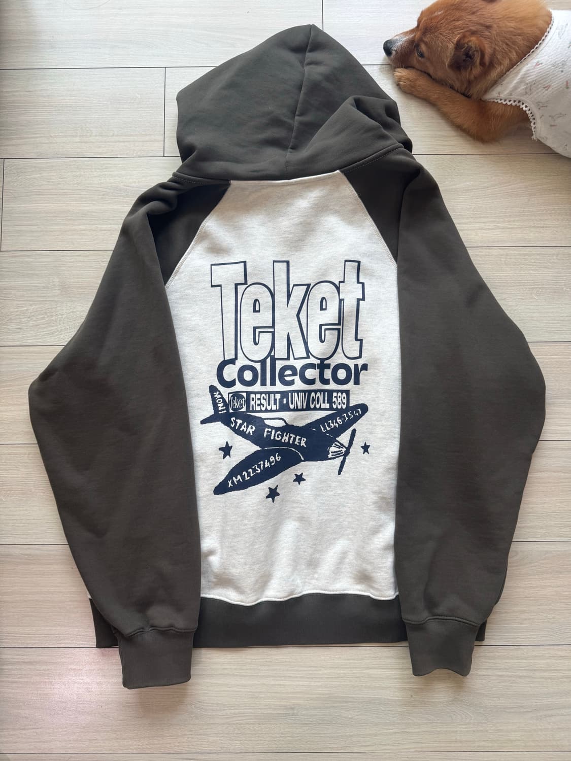 테켓 teket 카키 후드집업 L 상품이미지3