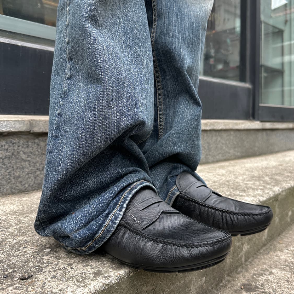 00s 프라다 가죽 드라이빙 로퍼 상품이미지1