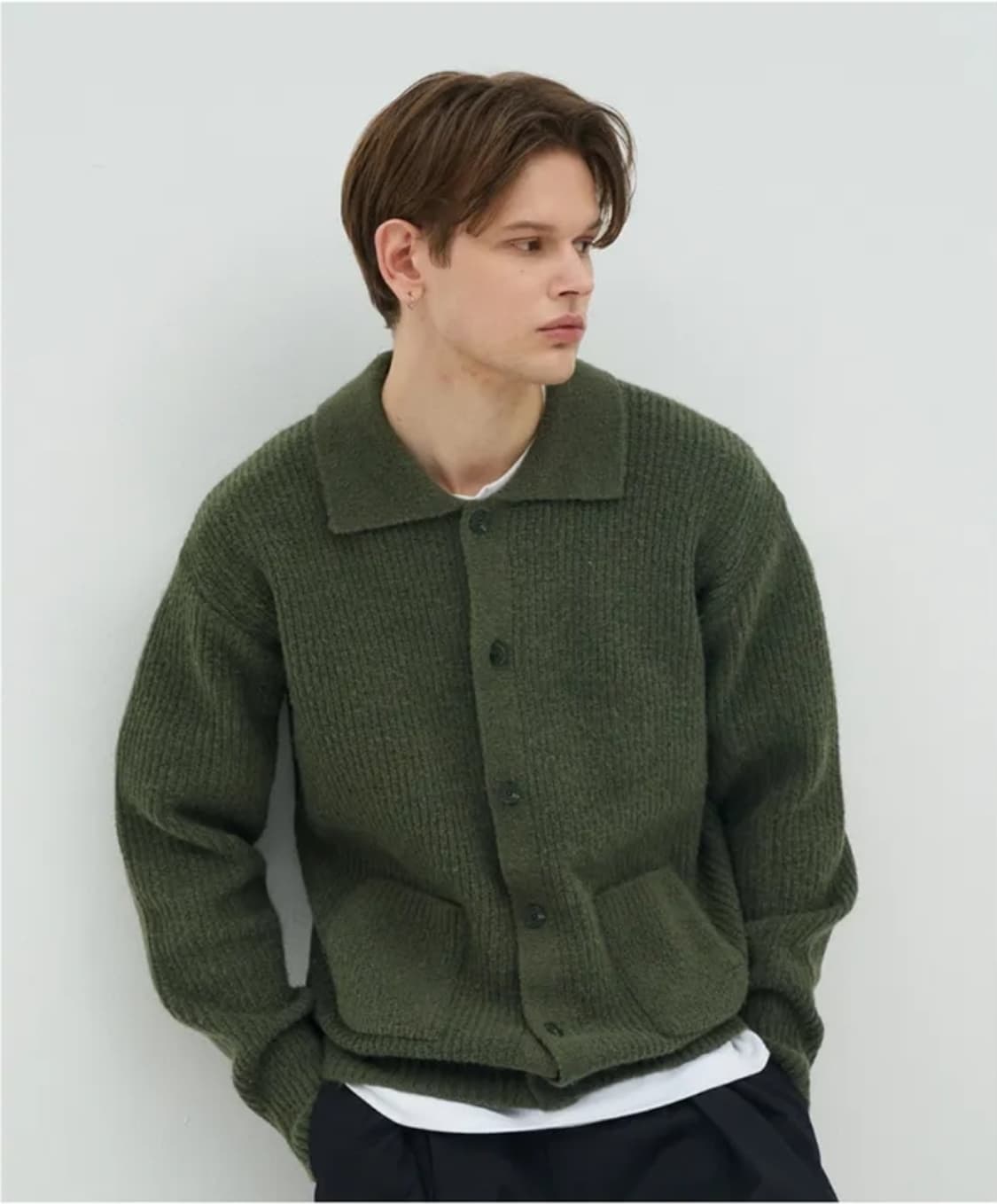 Blondnine 버튼 카라넥 니트 가디건 자켓 L size 상품이미지1