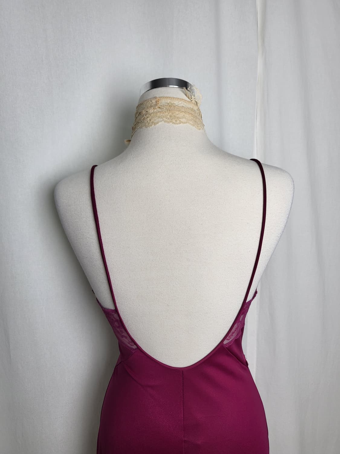 빈티지 버건디 퍼플 맥시 슬립 드레스 상품이미지4