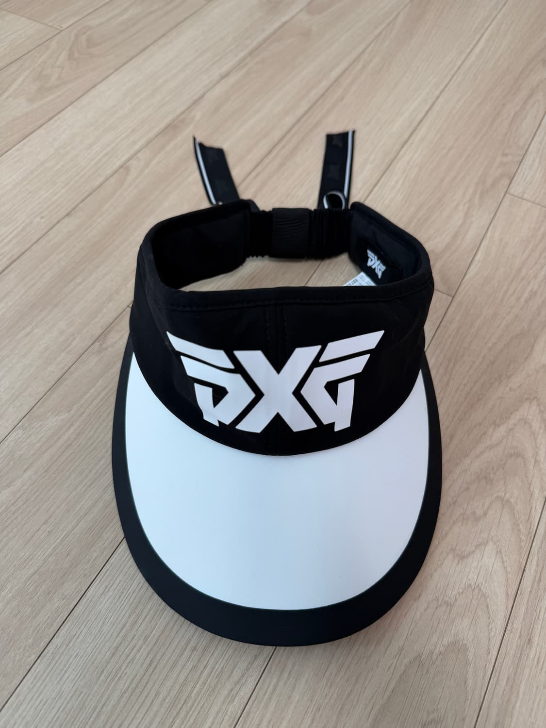 PXG 블랙/화이트 리본 썬캡 바이저 상품이미지1