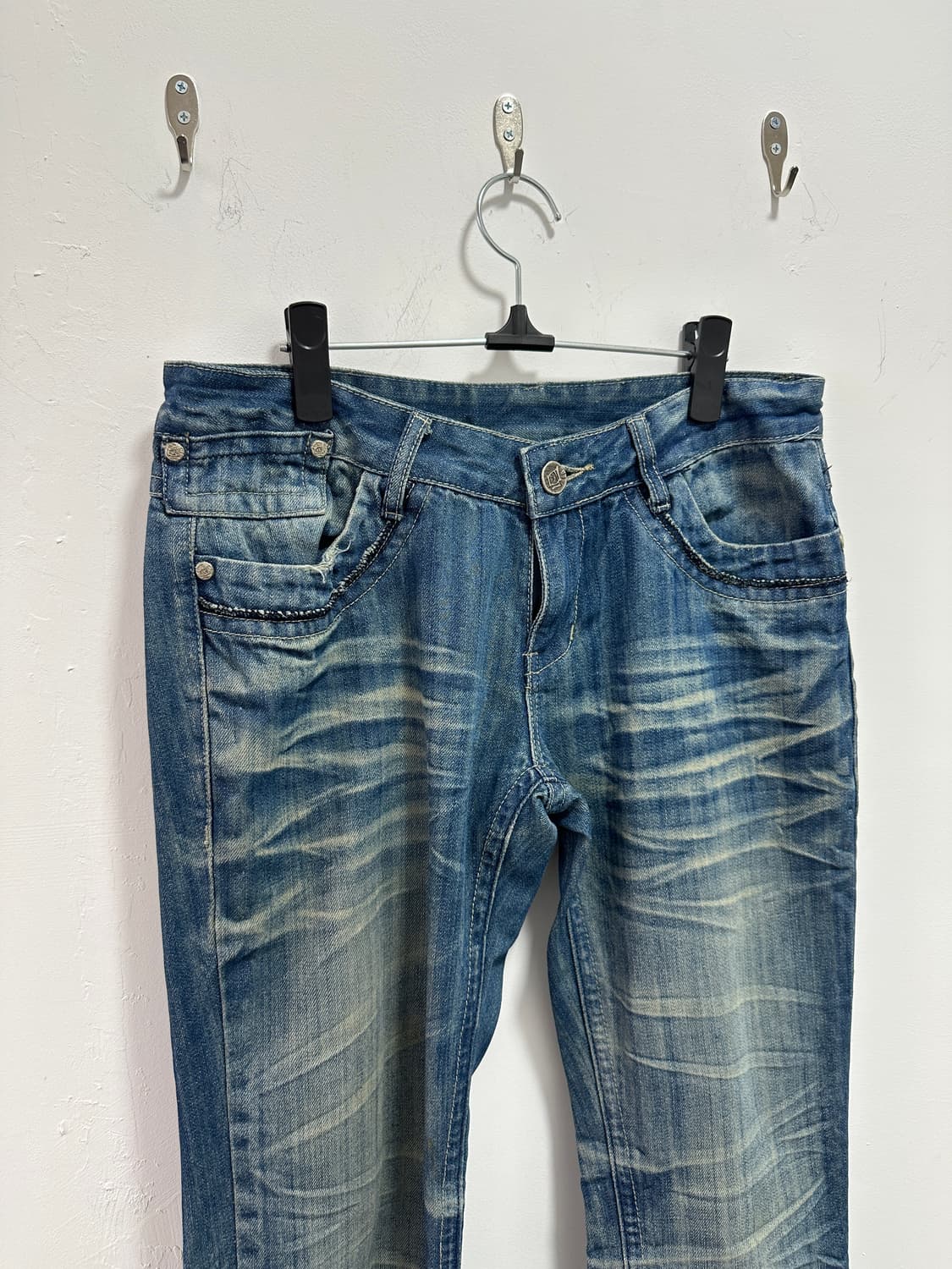Vintage denim fade lines washing pants 상품이미지6