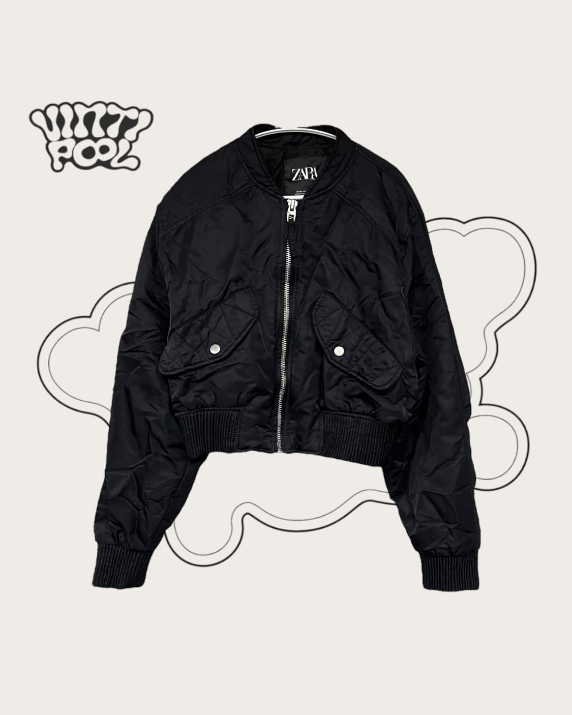 ZARA 자라 크롭 봄버 자켓 블랙 상품이미지1