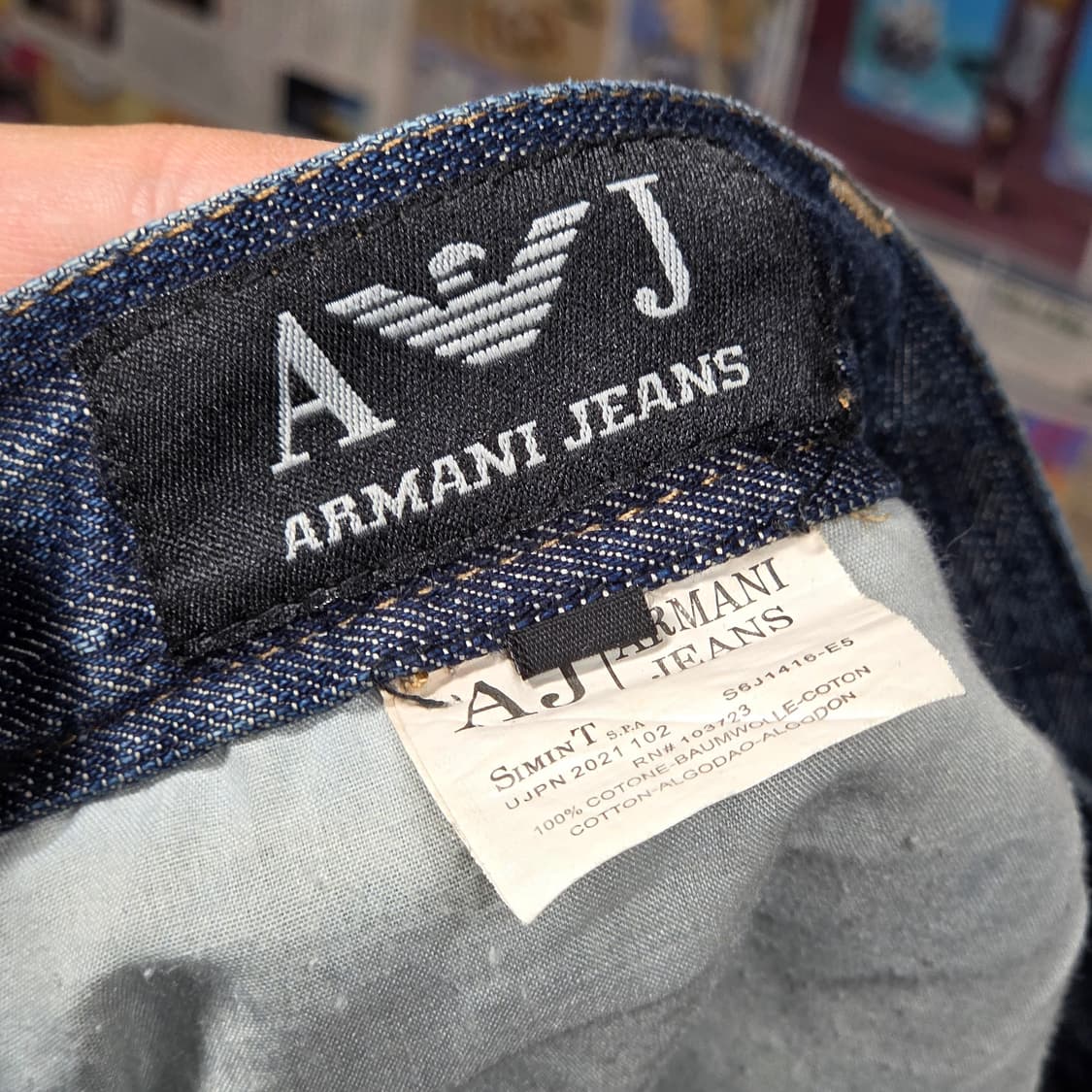 아르마니 진스 오버핏 백로고 데님 팬츠 상품이미지10