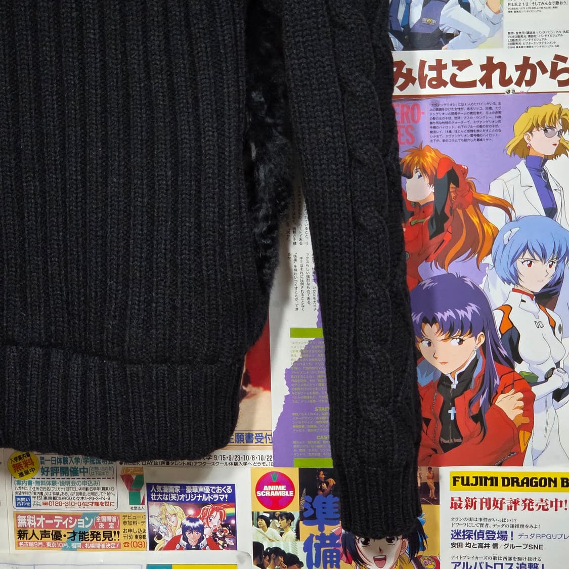 빈티지 레빗 퍼 꽈배기 니트 집업 자켓 상품이미지7