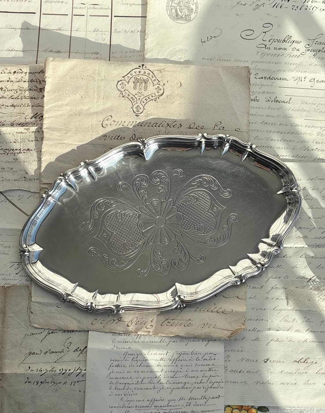 빈티지 실버플레이트 트레이 상품이미지4