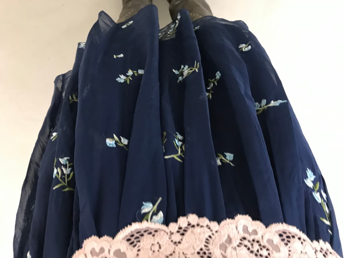vintage navy pattern skirt (25inch) 상품이미지3