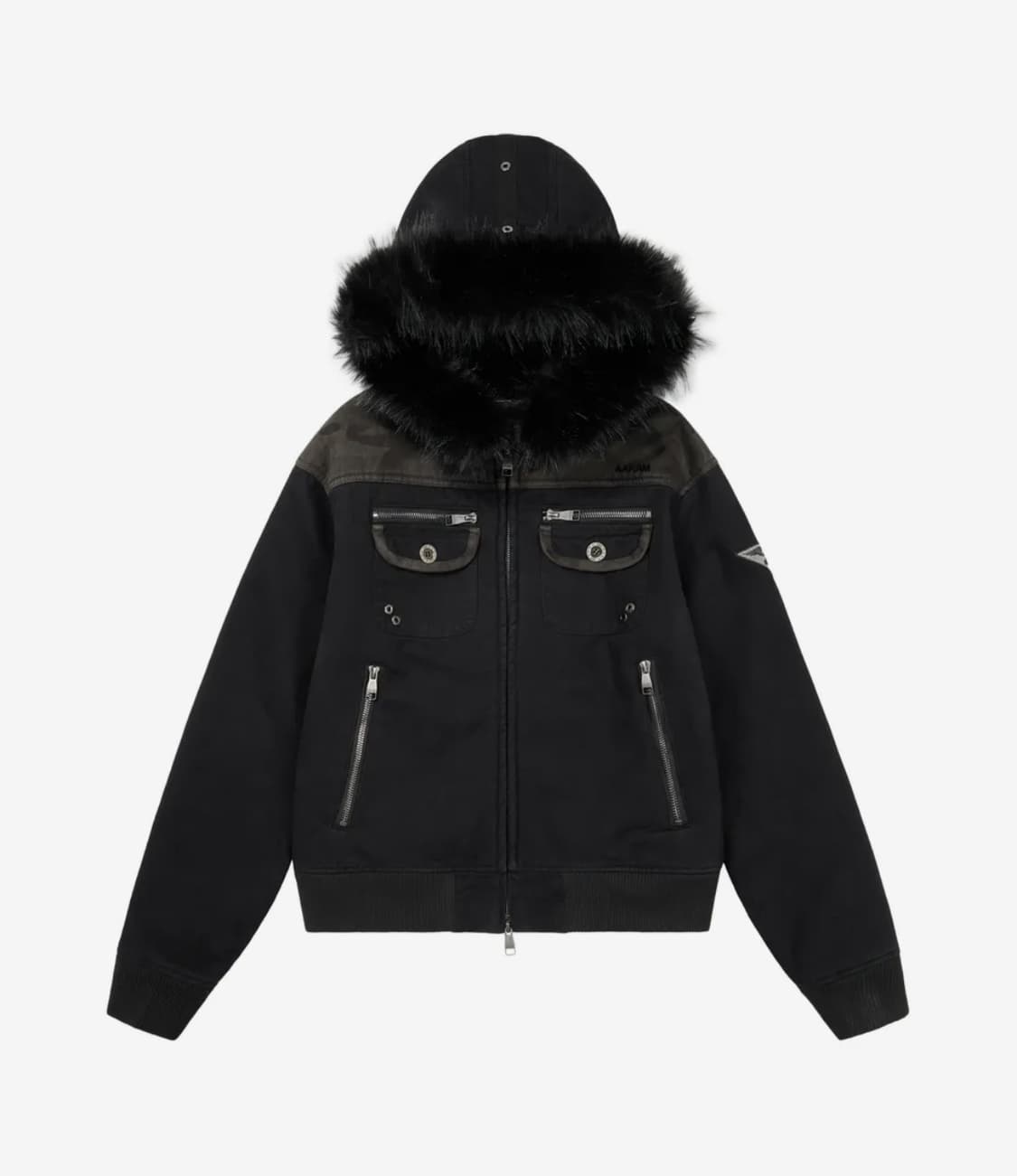 아캄 Fur Camo Contrast Jacket (Black) 상품이미지1