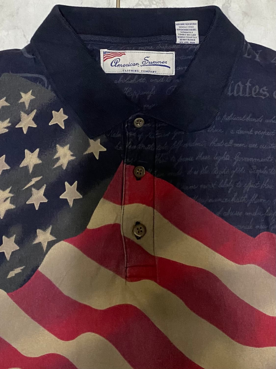 미국 성조기 빅사이즈 오버핏 반팔 카라티 상품이미지2