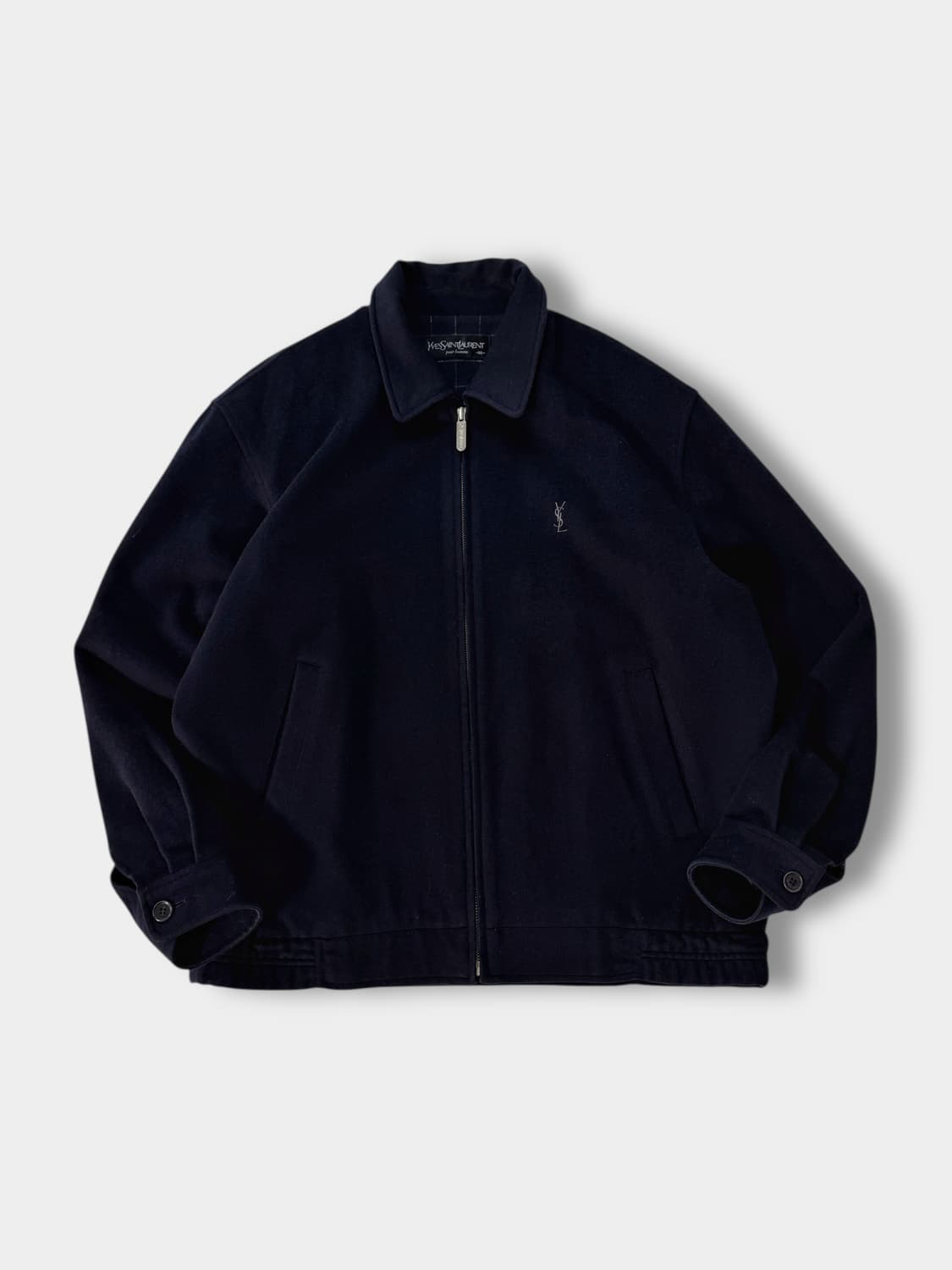 입생로랑 오버핏 90‘s 캐시미어 울 블루종 스윙 자켓 상품이미지1