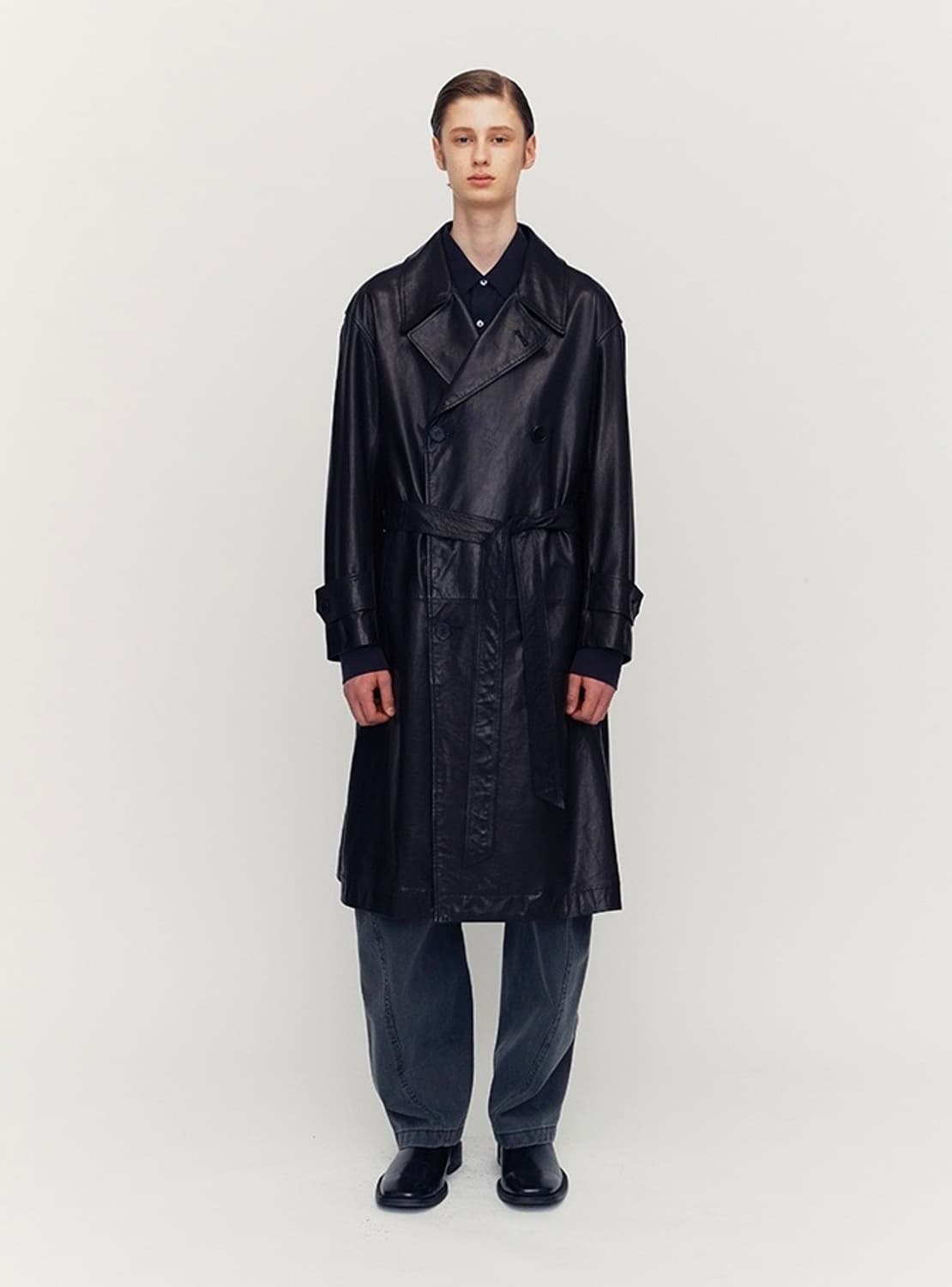 쿠어 리얼레더 트렌치코트 SIZE L 상품이미지1