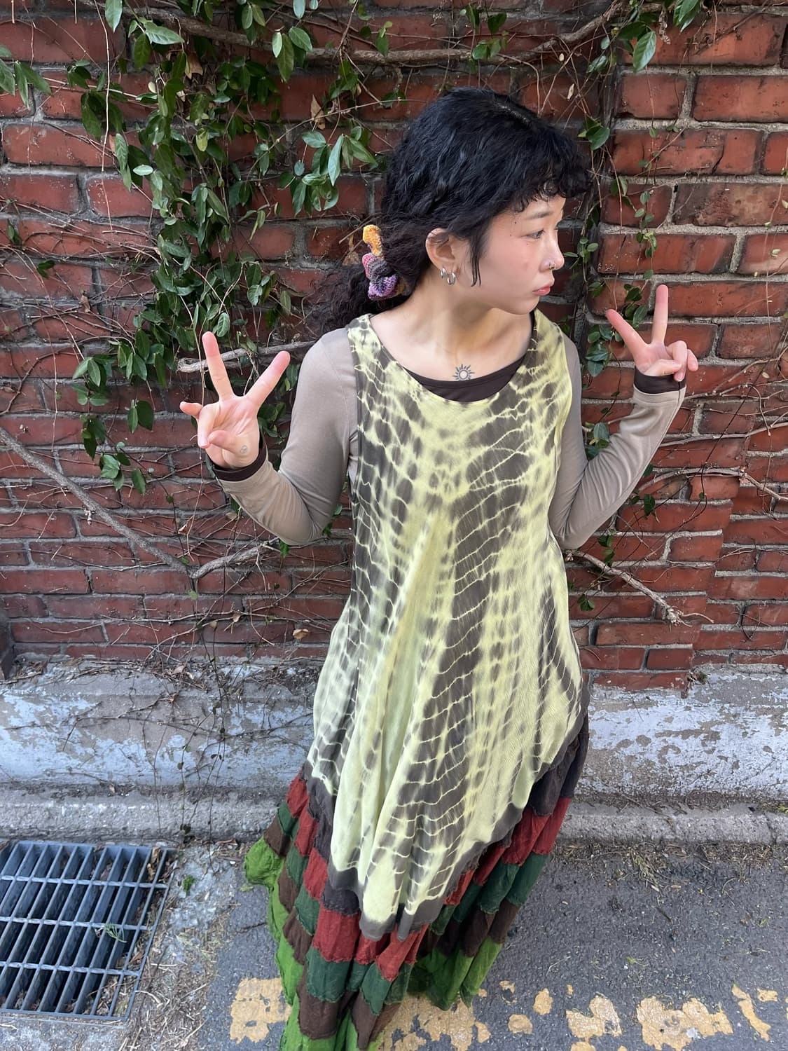 히피 타이다이 미디 원피스 상품이미지2