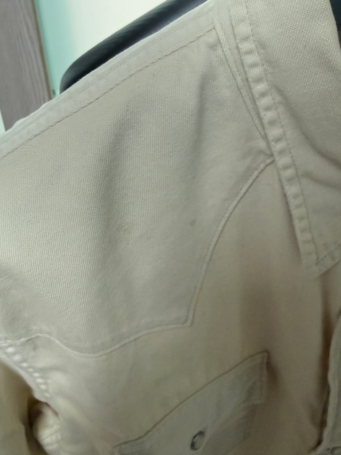 폴로 랄프 로렌 클래식핏 데님 웨스턴 셔츠: 아이보리 / L 상품이미지3