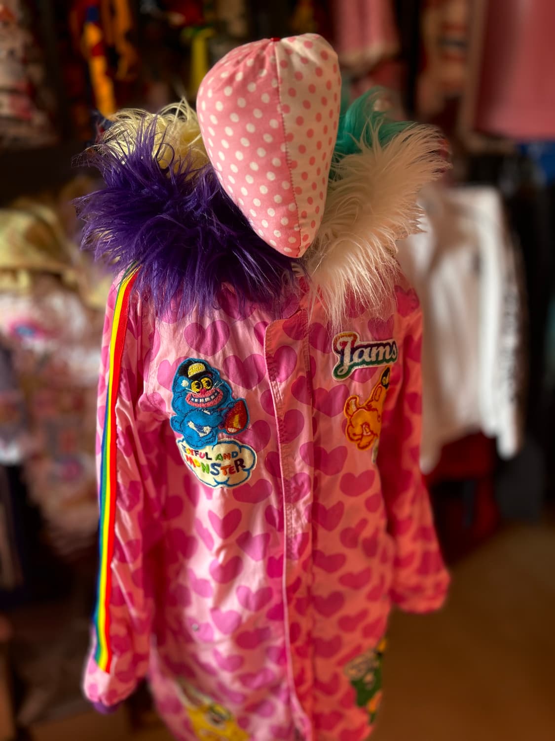 jam 팝갸루 하라주쿠 핑크 하트 롱 코트 패딩 판매 상품이미지3