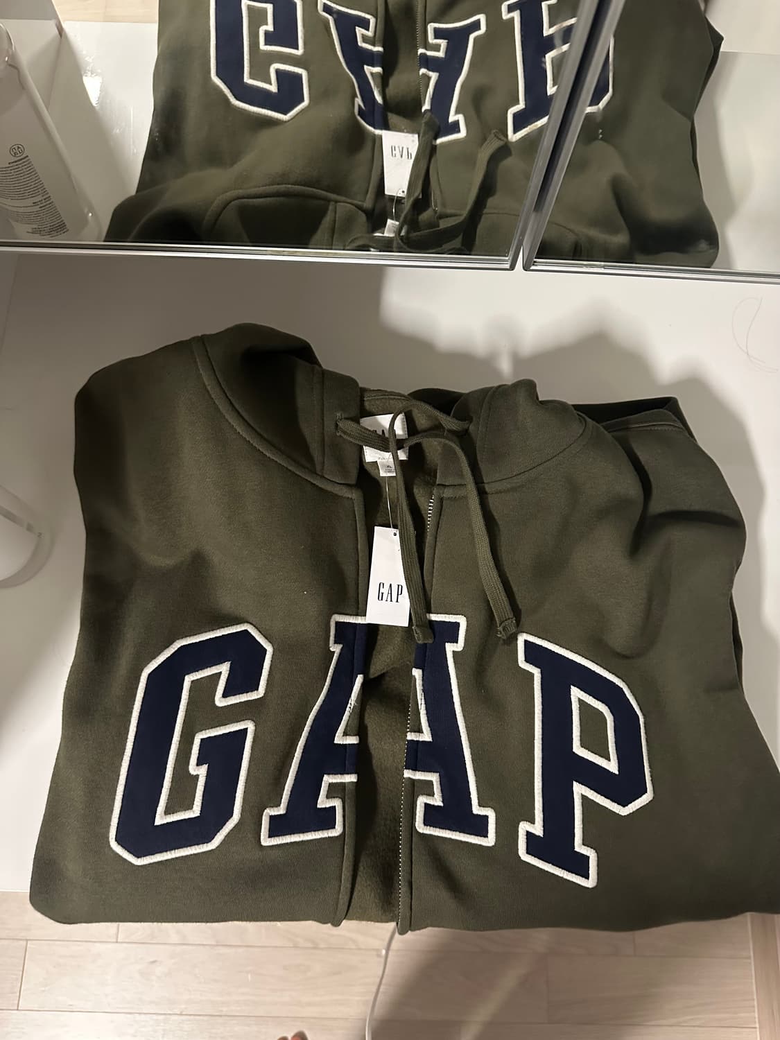 GAP 후드집업 카키 새상품 XL 상품이미지1