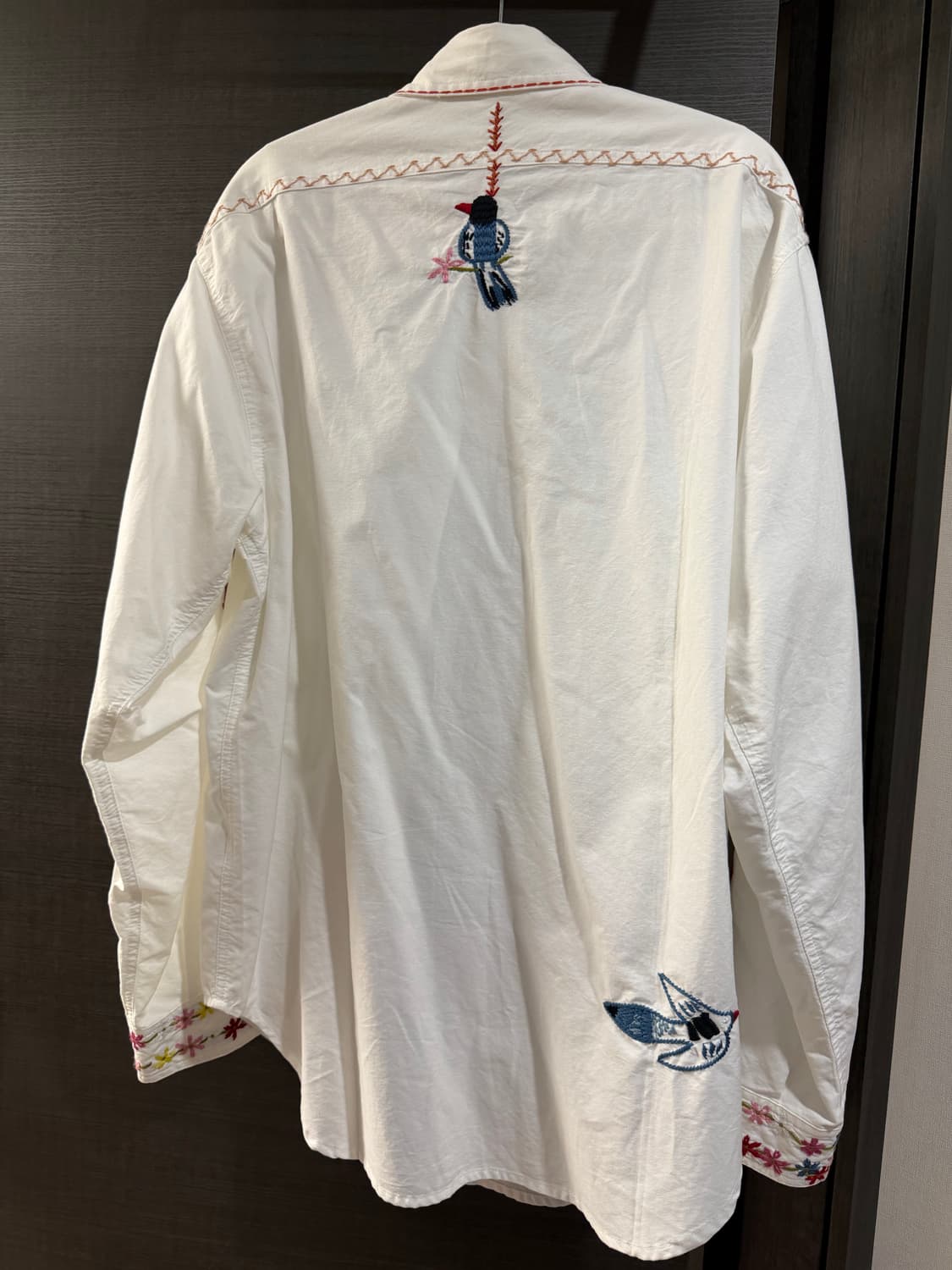 캐피탈 Kapital Magpie 자수 OX 워크 셔츠 화이트 3사이즈 상품이미지4