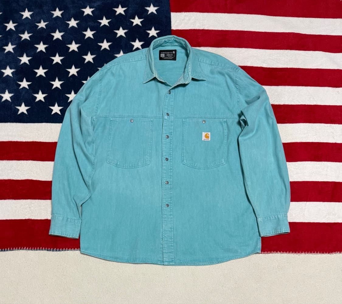 칼하트 워시드 워크셔츠 Carhartt 빈티지 루즈핏 워크웨어 [XL] 상품이미지6