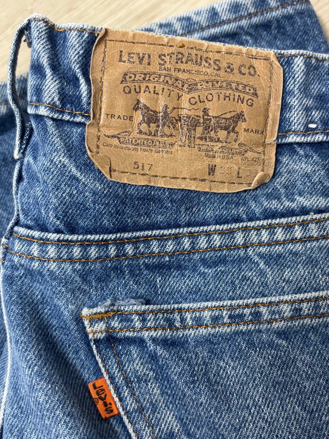90s usa 리바이스517 오렌지탭 w35 l33 황금사이즈 35 상품이미지4