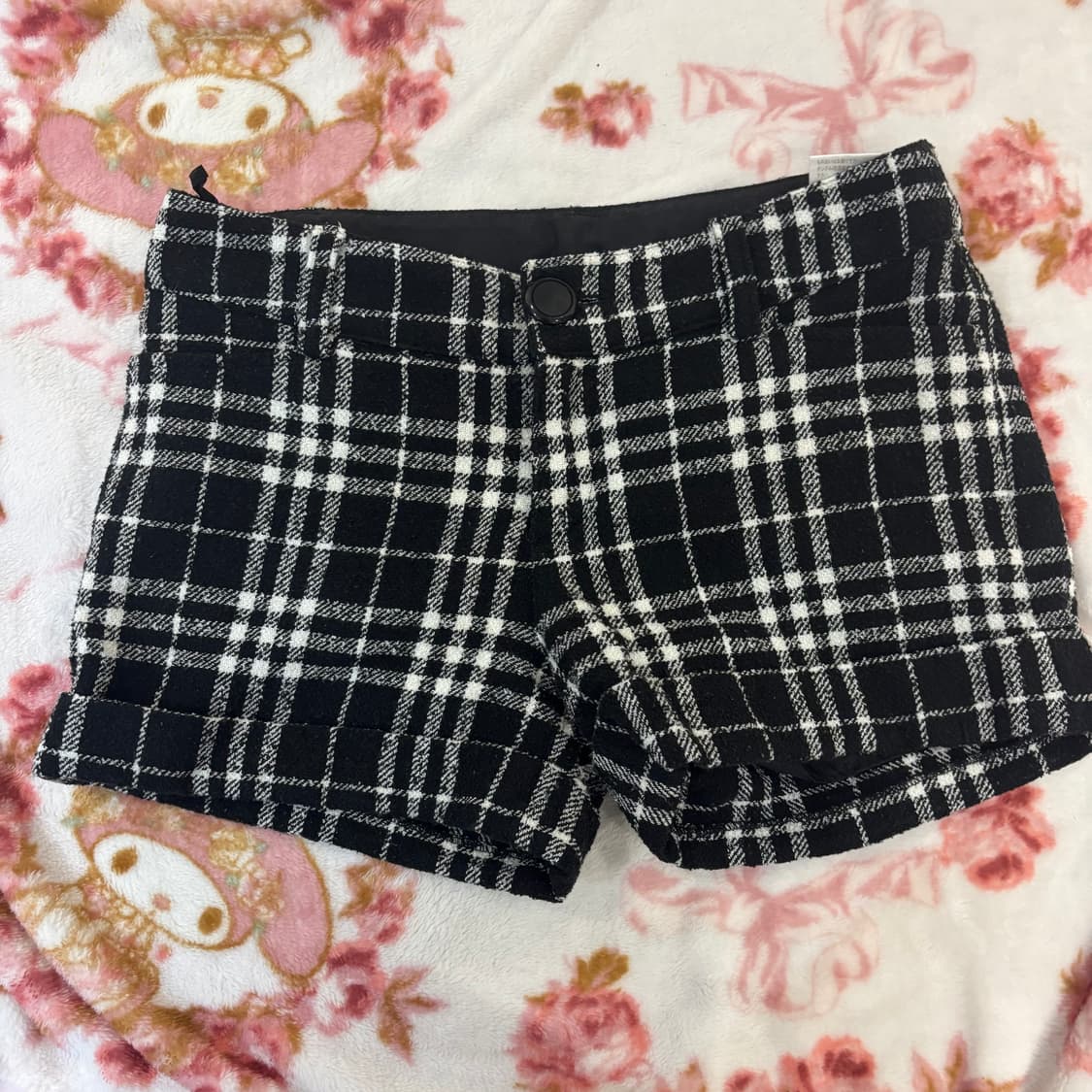 진리빈티지 리본 포켓 체크 반바지 상품이미지1