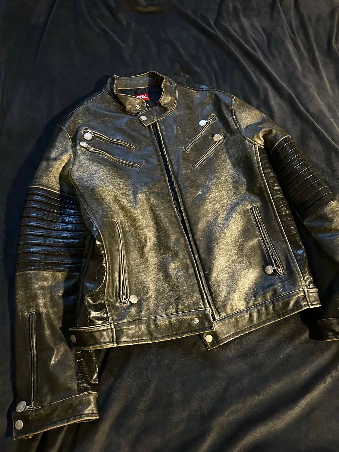 Diesel Sheep Skin Leather Biker Jacket 상품이미지1
