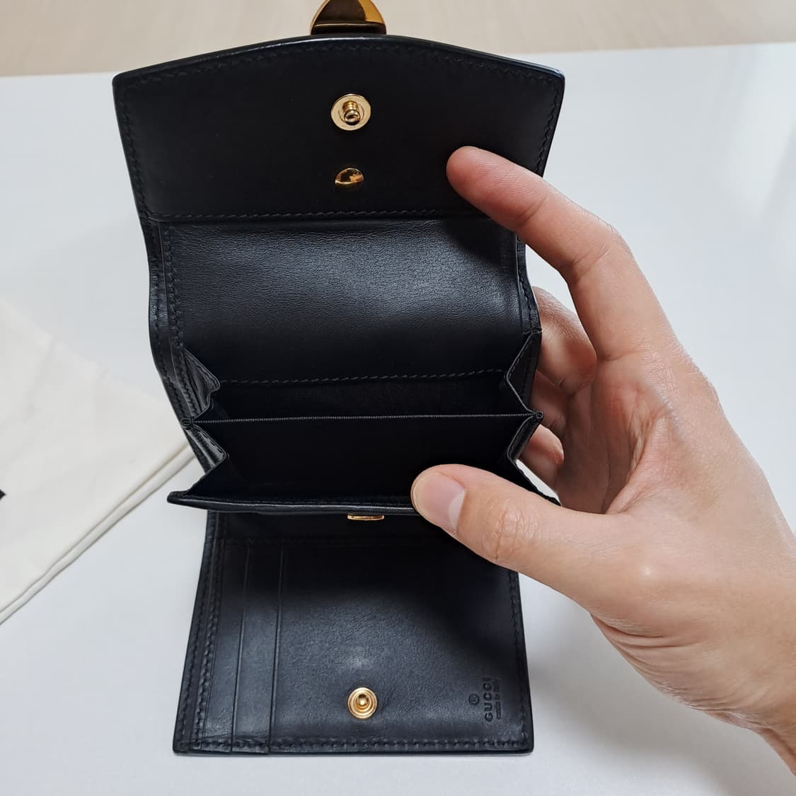 [100%/정품] 구찌 실비 트리이 폴드 지갑 블랙, 구찌지갑,구찌반지갑 상품이미지8