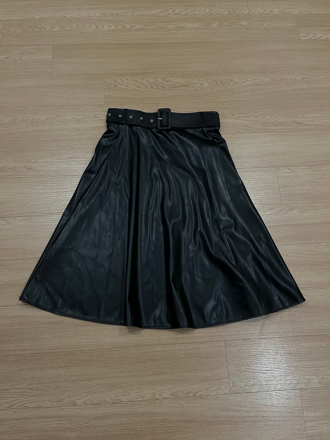 faye 레더스커트 레이어드스커트 블랙 상품이미지4