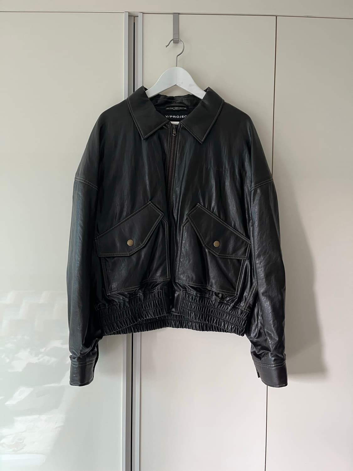 와이프로젝트 드레이프 레더 봄버 S 상품이미지1