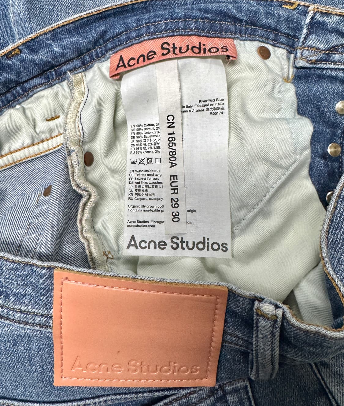 ACNE STUDIOS 아크네 리버 미드블루 데님팬츠 29/30 상품이미지5