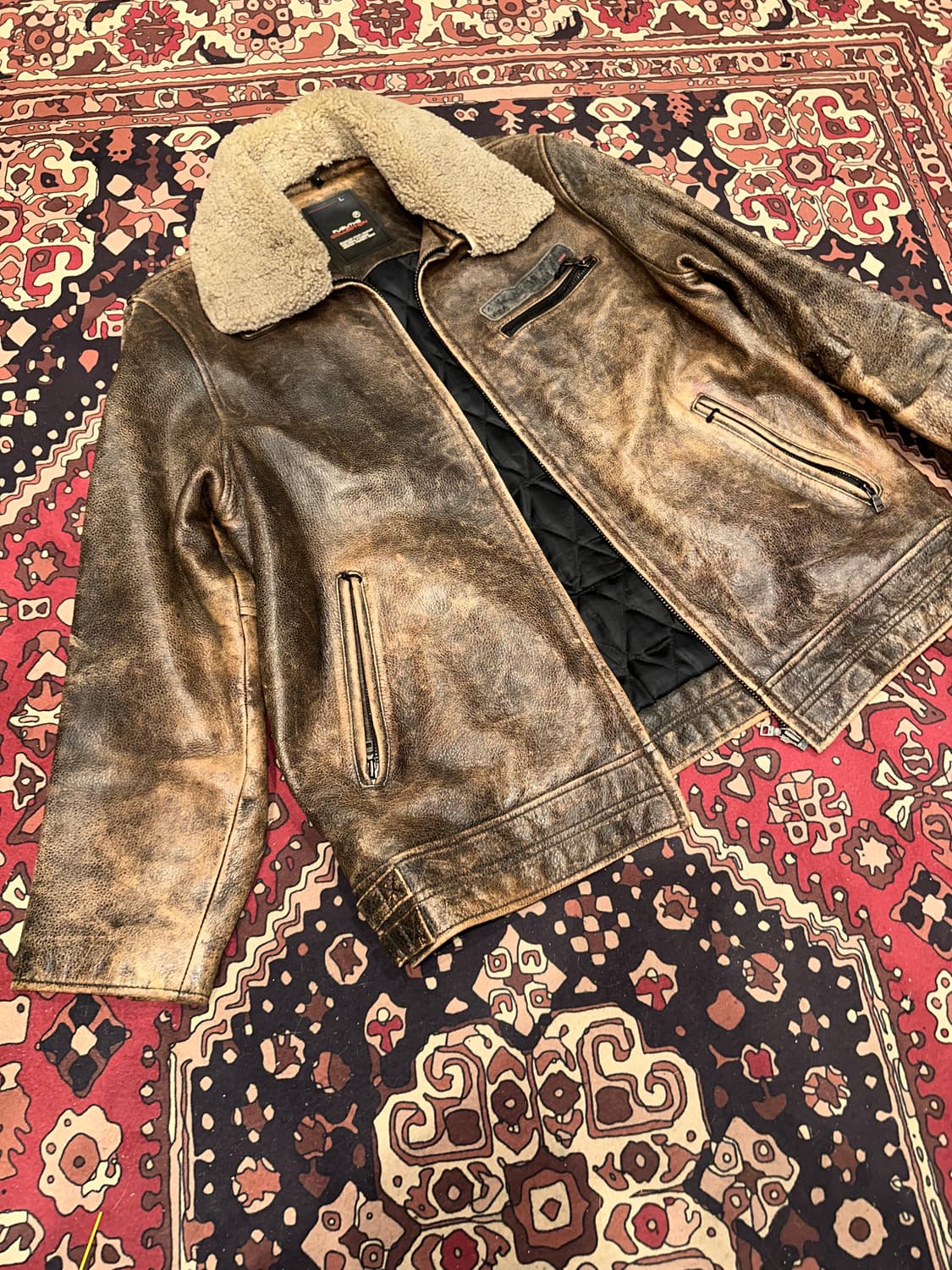 ( L ) 빈티지가죽 워크웨어 아메카지 스포츠가죽자켓 레더자켓 상품이미지6